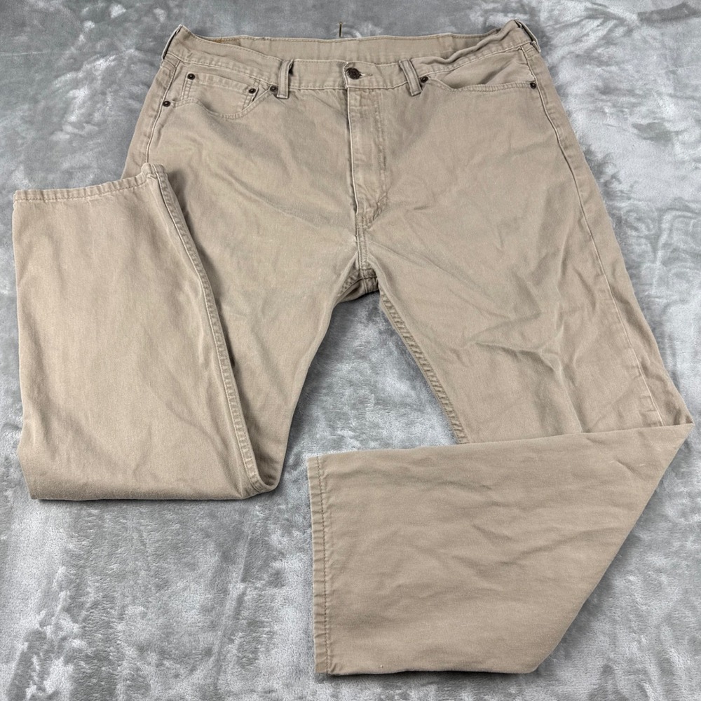 Levis 505 Regular Fit Jeans Mens 40x30 Khaki Tan‎ Straight Leg Denim Pants
